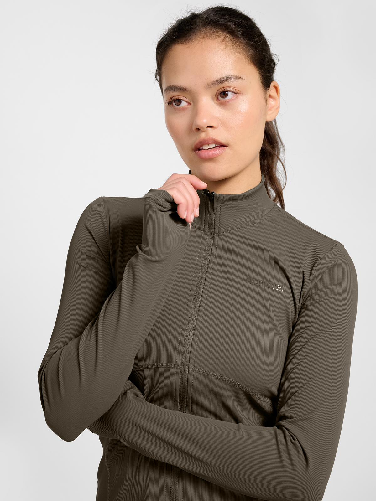hmlPRIMA W RIB ZIP BLOUSE