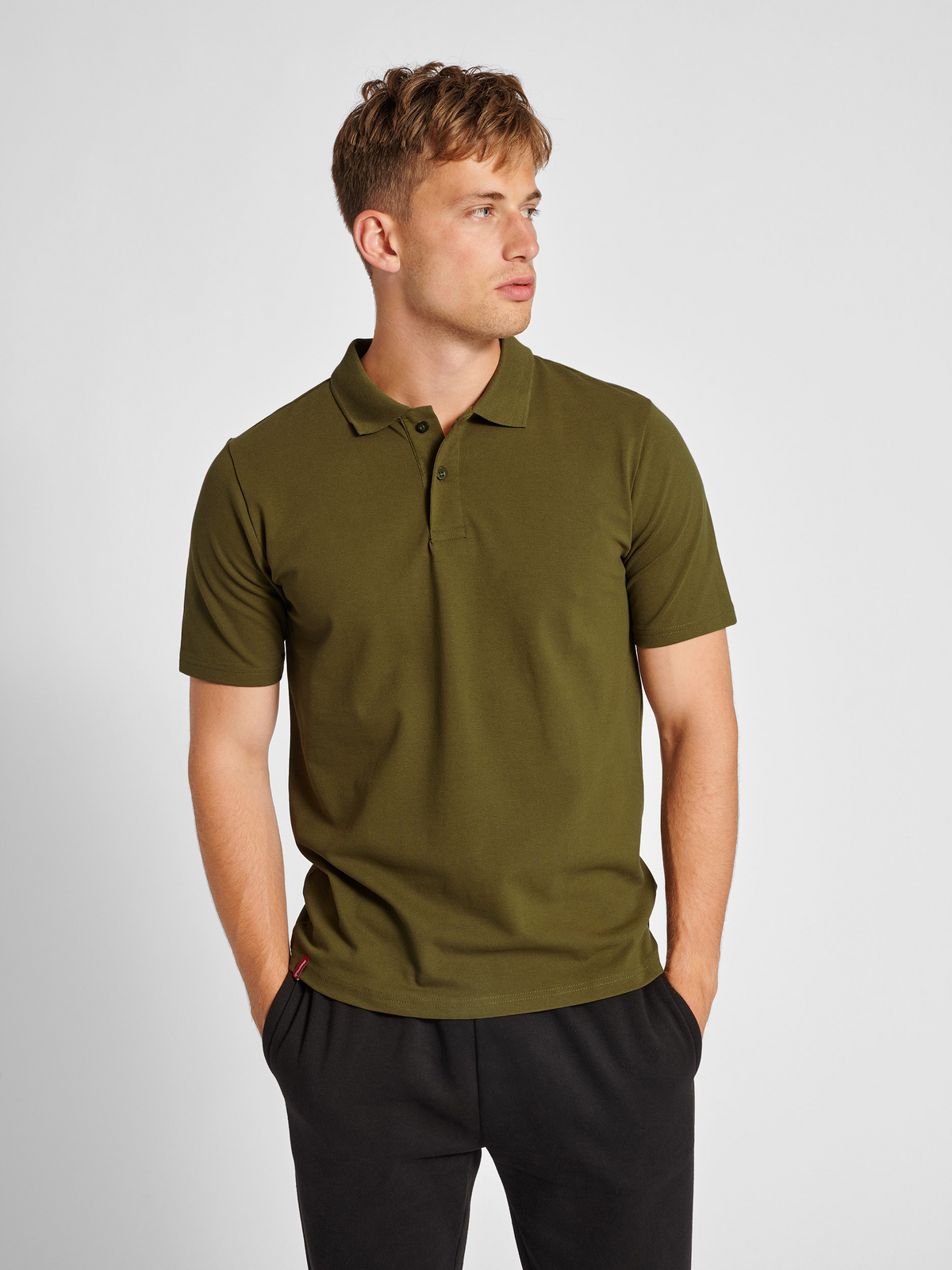 hmlRED STRETCH POLO
