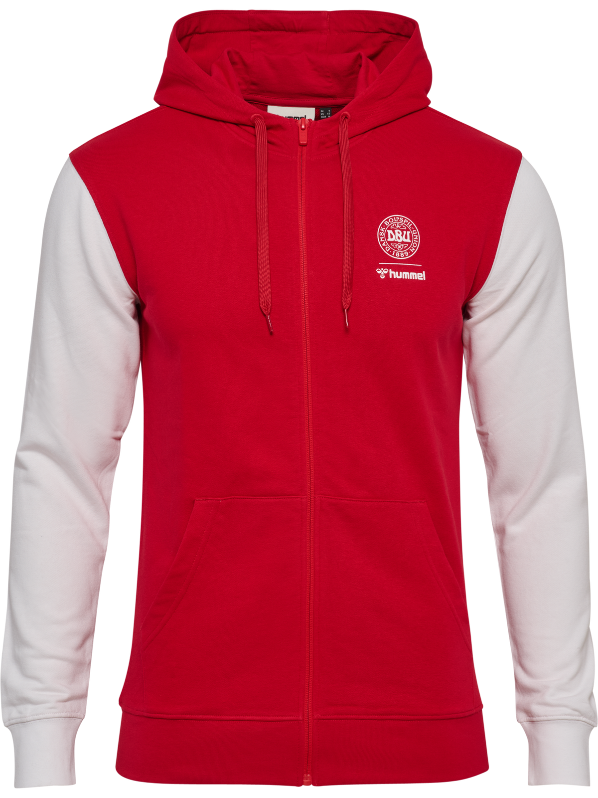 DBU 26 FAN RED-WHITE ZIP HOOD
