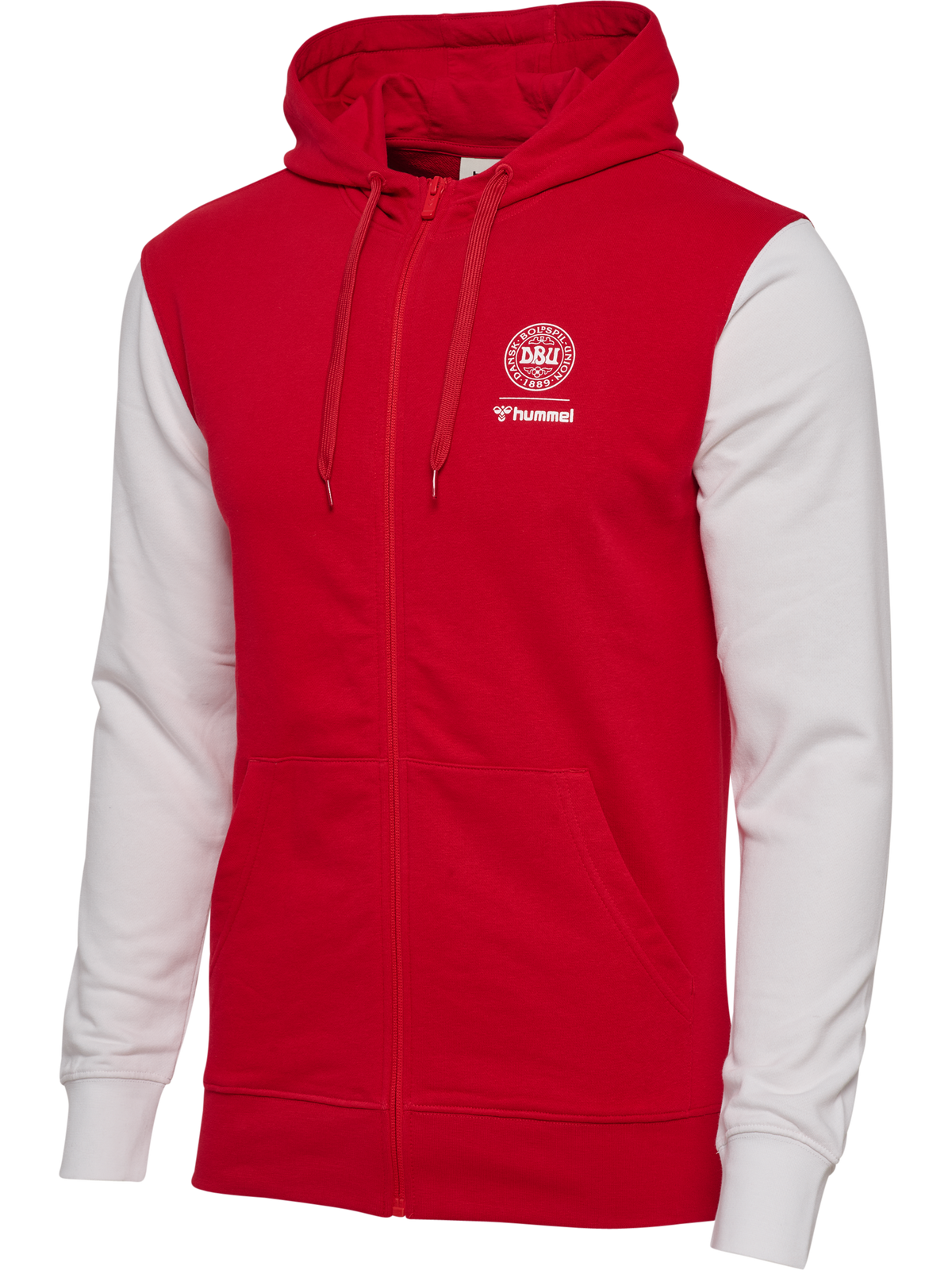 DBU 26 FAN RED-WHITE ZIP HOOD